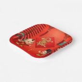 Traditionele voetzoekers Chinese Dragon Year SqP Papieren Bordje (Gebogen)