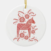 Traditionele volkskunst in Dala Horse Keramisch Ornament (Voorkant)