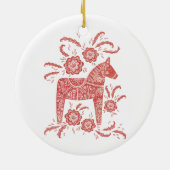 Traditionele volkskunst in Dala Horse Keramisch Ornament (Achterkant)