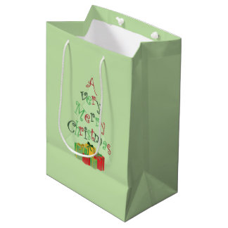 Traditionele vrolijke kerstboom en geschenken Klas Medium Cadeauzakje