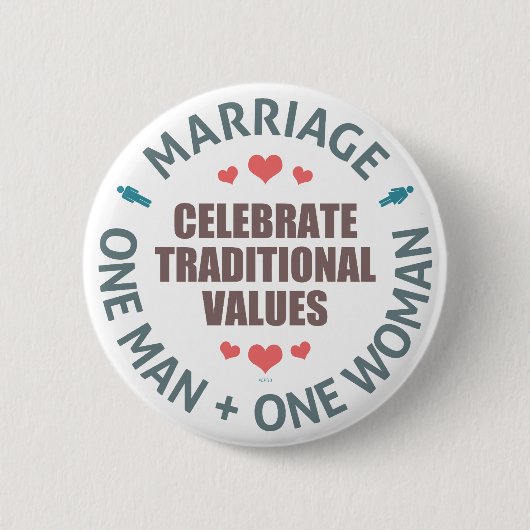 Traditionele waarden vieren ronde button 5,7 cm (Voorkant)