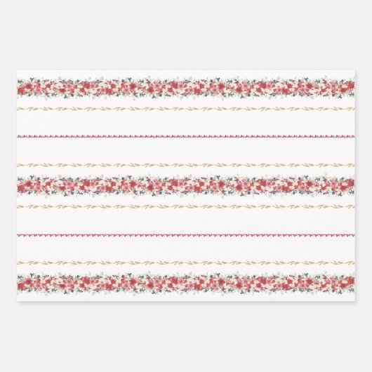 traditionele wandtapijten kerstbladeren Vakantie Inpakpapier Vel (Voorkant 3)