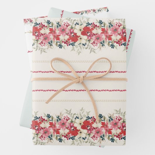 traditionele wandtapijten kerstbladeren Vakantie Inpakpapier Vel (In situ)