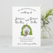 Traditionele Waterverf bruiloft uitnodiging (Staand voorkant)