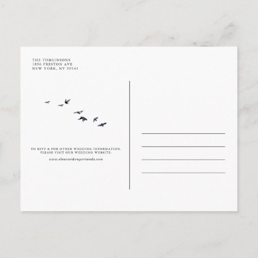 Traditionele Waterverf Engels Manor Wedding Uitnodiging Briefkaart (Achterkant)