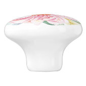 Traditionele Waterverf Floral Peony in roze design Keramische Knop (Zijkant)