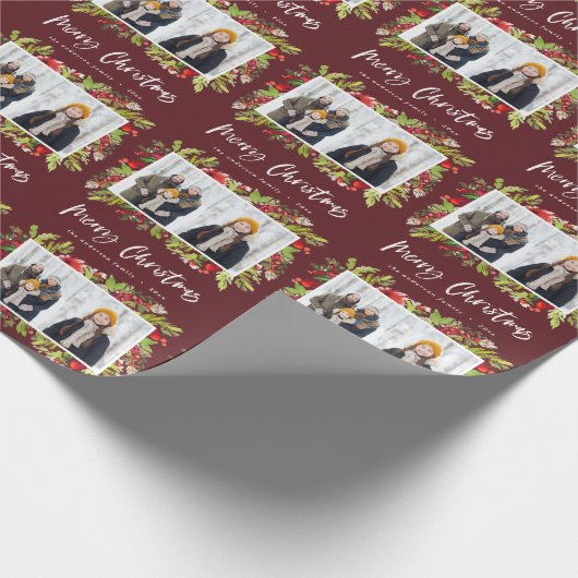 Traditionele waterverf foliage + fotokerstmis cadeaupapier (Hoek)
