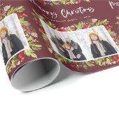 Traditionele waterverf foliage + fotokerstmis cadeaupapier (Rol Hoek)