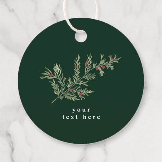 Traditionele waterverf kerst bloemenkrans bedankjes labels (Achterkant)