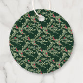 Traditionele waterverf kerst bloemenkrans bedankjes labels (Voorkant)