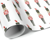 Traditionele Waterverf Notenkraker Kerstcadeau Cadeaupapier (Rol Hoek)