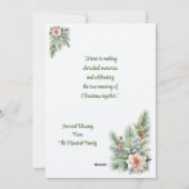 Traditionele Waterverf Winter Kerstboom Scène Feestdagenkaart (Achterkant)