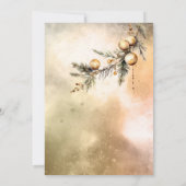 Traditionele Waterverf Winter Vrolijk Kerstfeest I Kaart (Achterkant)