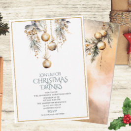 Traditionele Waterverf Winter Vrolijk Kerstfeest I Kaart