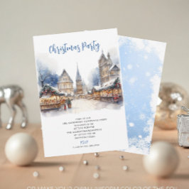 Traditionele Waterverf Winter Vrolijk kerstfeest Kaart