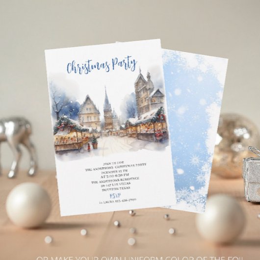 Traditionele Waterverf Winter Vrolijk kerstfeest Kaart