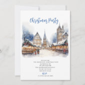 Traditionele Waterverf Winter Vrolijk kerstfeest Kaart (Voorkant)