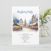 Traditionele Waterverf Winter Vrolijk kerstfeest Kaart (Staand voorkant)