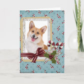 Traditionele Welsh Corgi Kerstmis Feestdagen Kaart (Voorkant)