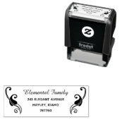 Traditionele werveling zwart-wit retouradres  zelfinktende stempel (In situ)