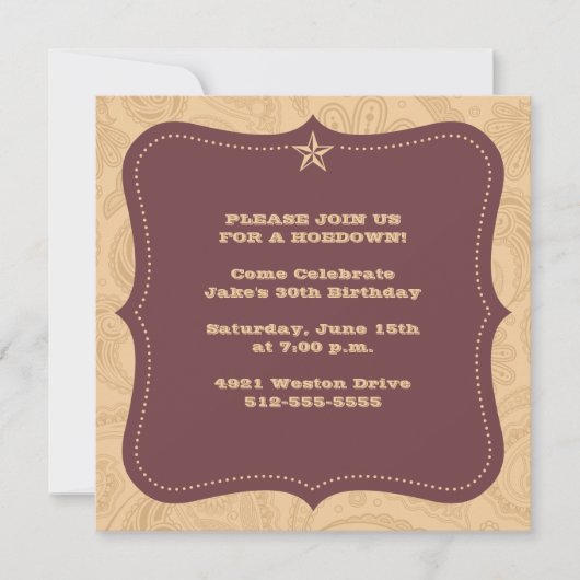 Traditionele Westerne uitnodiging (Voorkant)