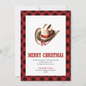 Traditionele westerse geruite kerstkaart (Voorkant)