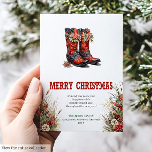 Traditionele westerse kerstgroetkaart feestdagenkaart