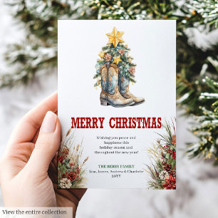 Traditionele westerse kerstgroetkaart feestdagenkaart