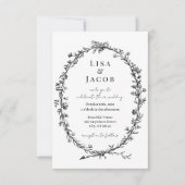 Traditionele wijnstokken formele bruiloft uitnodig kaart (Voorkant)