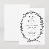 Traditionele wijnstokken formele bruiloft uitnodig kaart (Voorkant / Achterkant)