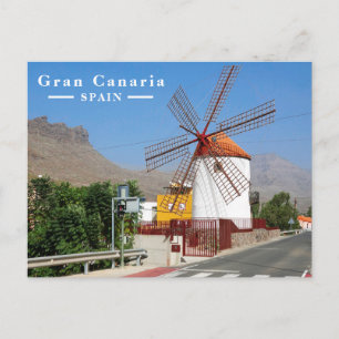 Traditionele windmolen Gran Canaria Spanje Feestdagenkaart