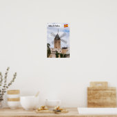Traditionele windmolen in Palma de Mallorca - Span Poster (Keuken)
