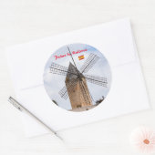 Traditionele windmolen in Palma de Mallorca - Span Ronde Sticker (Envelop)