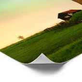 Traditionele windmolen onder het Noorderlicht Poster (Hoek)