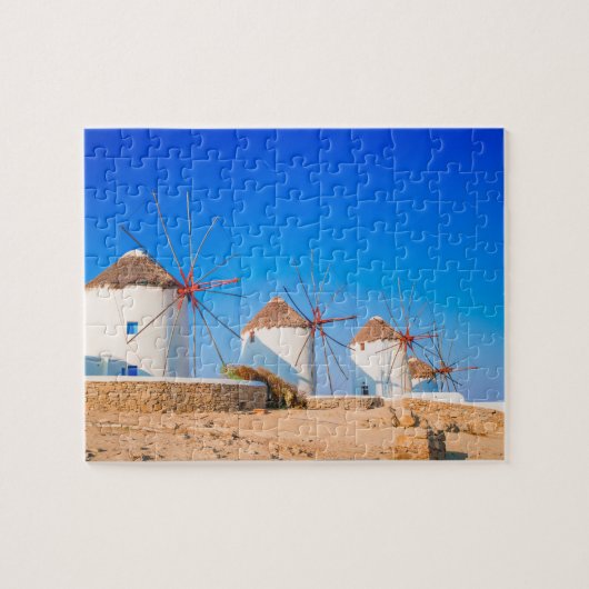 Traditionele windmolens op het eiland Mykonos, Gri Legpuzzel (Horizontaal)