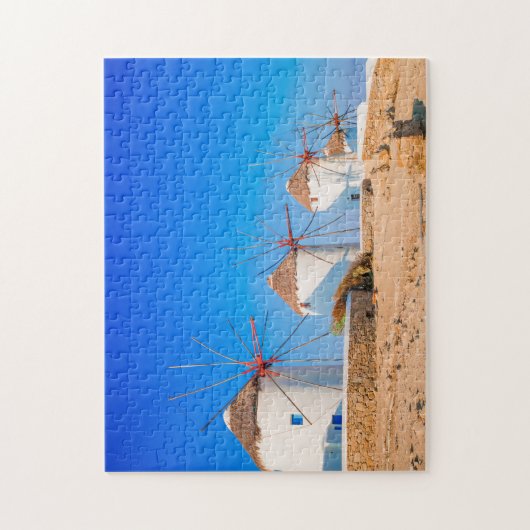 Traditionele windmolens op het eiland Mykonos, Gri Legpuzzel (Verticaal)