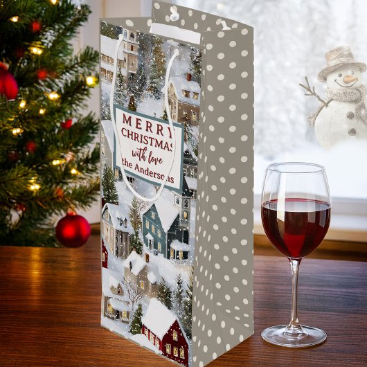 Traditionele Winter Kerstmis Wijn Cadeautas
