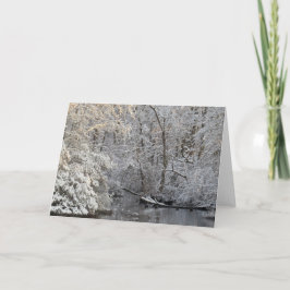 Traditionele Winter Snow River Scene Note Kaart