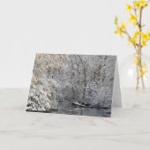 Traditionele Winter Snow River Scene Note Kaart (Gele Bloem)