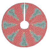 Traditionele wintersneeuw rode kerstboom rok (Voorkant)