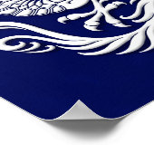 Traditionele witte en blauwe Chinese drakencirkel Poster (Hoek)