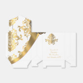 Traditionele witte en goudvochtige bruiloft bedankdoosjes (Uitgevouwen)