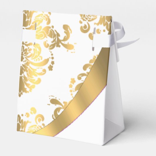 Traditionele witte en goudvochtige bruiloft bedankdoosjes (Achterkant)