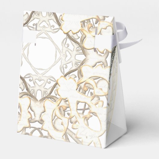 Traditionele witte lace oude dwergbruiloft bedankdoosjes (Achterkant)