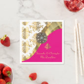 Traditionele witte, roze en goudvochtige bruiloft servet (Insitu)