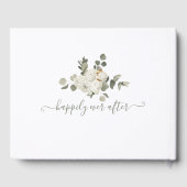 Traditionele witte rozenbloemen Bouquet Weddenscha Gastenboek (Achterkant)