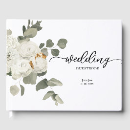 Traditionele witte rozenbloemen Bouquet Weddenscha Gastenboek