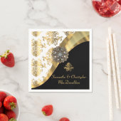 Traditionele witte, zwarte en goudvochtige bruilof servetten (Insitu)