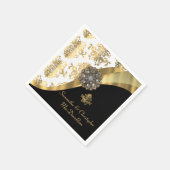 Traditionele witte, zwarte en goudvochtige bruilof servetten (Hoek)