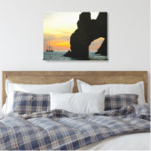 Traditionele zeilboot op zonsondergang, Cabo Rock Canvas Afdruk (Insitu (Slaapkamer))